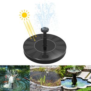 YARDIN Solar Springbrunnen 7V/1.4W Rund Gartenbrunnen,mini Solarbrunnen für Draussen mit 4 Düsen,für Garten,Vogel-Bad,Teich und Pool(Schwarz Type B )
