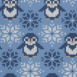 OUTDOOR DEKOSTOFFE OXFORD - Motiv Jacquard-Pinguine