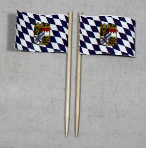 Party-Picker Flagge Bayern Papierfähnchen in Spitzenqualität 25 Stück Beutel