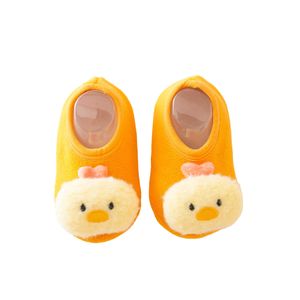 Mädchen Jungen Hausschuhe Krippeschuh Casual Cartoon Slip On Socke Slipper Winter Warm  Gelb,Größe:EU 23.5