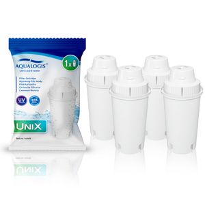 Aqualogis UniX 4-teiliges Filterpatronen-Set - Kompatibel mit Brita Classic, Dafi Classic - Wasserfilter - Wasserfilter für Kühlschränke