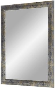 Flex 35 - Wandspiegel nach maß (Blau Gold Silber) 40x65 cm Spiegelrahmen Deko-Spiegel mit Holz Rahmen, für Wohnzimmer, Badezimmer, Flur, Schlafzimmer