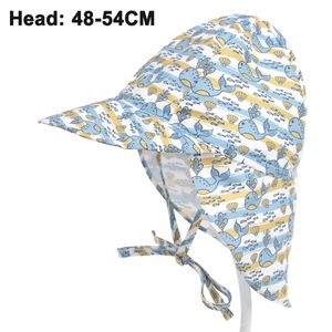 Baby- und Kleinkindkrempen-Sonnenschutzhut Sonnenschutz für Kopf, Hals, Augen， Atmungsaktiver Mesh-Baby-Sonnenhut im Freien(48-54 cm, Wal)