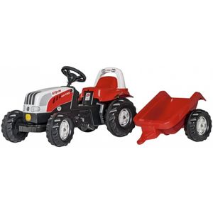 rolly toys Kid Steyr 6160 CVT Trettraktor mit Anhänger, Maße: 134x47x52 cm; 01 251 0