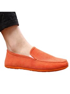 Herren Espadrilles Sommer Atmungsaktive Schuhe Old Beijing Canvas Schuhe Bean Schuhe Orange,Größe:EU 43