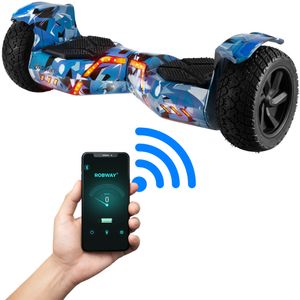 ROBWAY W2 Hoverboard | 700 Watt - 8,5 Zoll - 15 km/h - App - Bluetooth - LEDs - Für Erwachsene & Kinder - Self-Balance - Bis 120 Kg (Navy Camo 2.0) ROBWAY W2 Hoverboard | 700 Watt - 8,5 Zoll - 15 km/h - App - Bluetooth - LEDs - Für Erwachsene & Kinder - Self-Balance - Bis 120 Kg (Navy Camo 2.0)