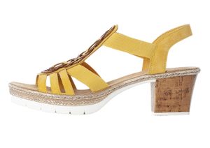 Rieker Damen Sandalen Slingback Sandaletten V29F6, Größe:39 EU, Farbe:Gelb
