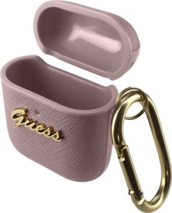 Obal Guess Gua2Sasmp Airpods Ružový/Ružový Saffiano Script Metal Collection