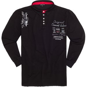 Lavecchia Übergrößen Herren Polo Langarmshirt LV-2025 Sweatshirt Schwarz Größe:4XL