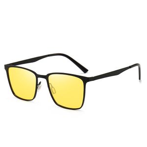 Polarisierte Sonnenbrille für Herren, Nachtsichtbrille, Sonnenbrille mit Metallrahmen, Reitbrille, Nachtfahrbrille