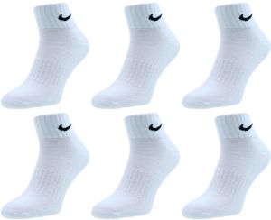 6 Paar Nike Herren Damen One Quater Socks Kurze Socke Knöchelhoch - Farbe: weiß - Größe: 42-46