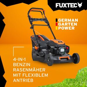 FUXTEC Benzin Rasenmäher mit flexiblem Antrieb| Motormäher | 4PS Benzinmäher | 510mm Schnittbreite | 170ccm | 60L Fangkorb | bis 1000m² | FX-RM5170PRO