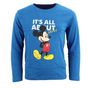 Disney Mickey Maus Kinder langarm T-Shirt – Blau / 128