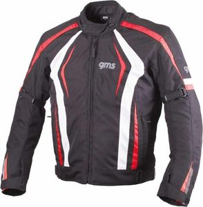 GMS Pace Motorrad Textiljacke, schwarz/rot/weiß, XS