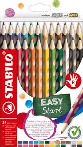 Ergonomická barevná tužka pro praváky - STABILO EASYcolors - balení 24 různých barev