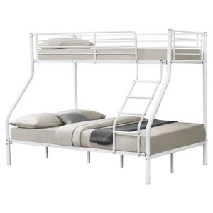 neu.haus Detská poschodová posteľ - biela - 200x140/90cm Detská poschodová posteľ Loft Bed Kovový rám postele