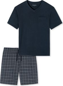 Schiesser Schlafanzug kurz blau 56