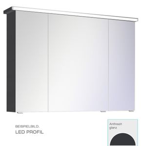 PELIPAL TRENTINO 920 Spiegelschrank / Anthrazit / LED-Profil / 90 x 72 x 20 cm / EEK: A++