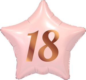 Balon foliowy B&C 18 gwiazda różowa nadruk różowy