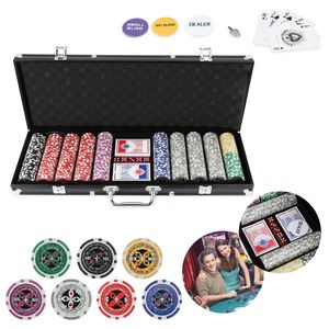 karpal Pokerchips Laser Button 2x Poker Pokerkoffer Pokerset Leerkoffer 500 Chips