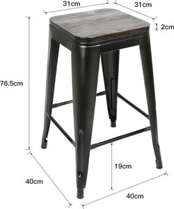 4er Set  Barhocker Bistrostuhl Tresenhocker Holz stapelbar ohne armlehne Industrie Design schwarz