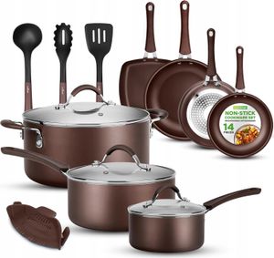 Nutrichef Pfannen & Induktions Töpfe Set, 14-Teiliges Pfannenset & Topfset Induktion,Töpfe & Pfannen mit Cool-touch Griffen PFOA/PFOS-frei – Non Stick Nutrichef Pfannen & Induktions Töpfe Set, 14-Teiliges Pfannenset & Topfset Induktion,Töpfe & Pfannen mit Cool-touch Griffen PFOA/PFOS-frei – Non Stick
