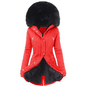 Damen Unifarbener, Schmal Geschnittener Baumwoll-Casual Plus Fleece-Hoodie Mit Kapuze,Farbe:Rot,Größe:3Xl