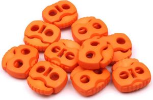 10 Kordelstopper mit zwei Löchern 20x20mm, Durchzug 5mm - 35 Farben