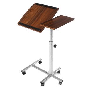 Laptop Schreibtisch Rolltisch Höhe Höhenverstellbar Tiliting MDF Stahlrahmen für Home Office - Schwarz