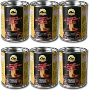 6 Dosen Brenngel Gelkamin Brenn Gel Kamin cheminee 500 ml Partyservice