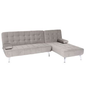 Schlafsofa MCW-K22, Couch Ecksofa Sofa, Liegefläche links/rechts Schlaffunktion 236cm  Samt grau