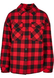 Dámská košile Urban Classics Ladies Flanell Padded Overshirt black/red - S