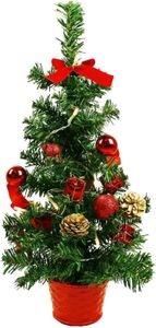 HAAC 20er Led künstlicher Weihnachtsbaum grün 45 cm geschmückt roten Baumkugeln