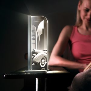 Luverre LED Tischleuchte Retro Future Rechteck Silber