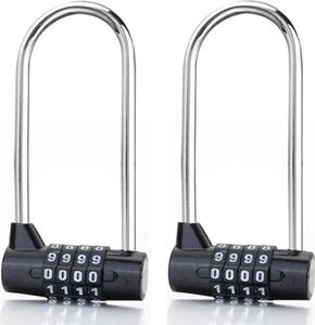 2 Stück Vorhängeschloss 4 Stellig, Rücksetzbar Zahlenschloss, Metall Combination Lock, Vorhängeschlösser