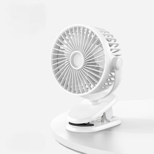 Mini-Lüfter 2400 mAh, wiederaufladbar, 360°-Drehung Ventilator, leiser Hänge-Clip-Lüfter für Schlafzimmer, Büro, Weiß