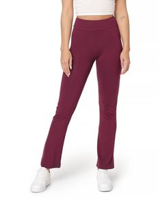 Bellivalini Yogahose für Damen Hose Damen Sommer dünne Jogginghose Freizeithose Trainingshose Weite Stoffhose Flare Hose BLV50-277 (Wein, XL)