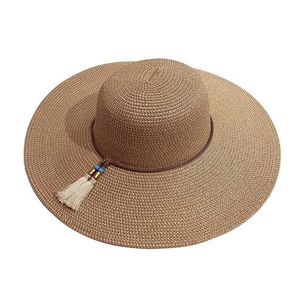 Strohhut Damen Faltbarer Hut aus Stroh Sonnenhüte mit Breite Krempe Strandhut UV Schutz Verstellbarer Sommerhut