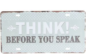Clayre & Eef Textschild 30x15 cm Grau Eisen Rechteck