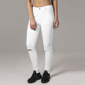 Dámské kalhoty Urban Classics Ladies Cut Knee Pants white - 28