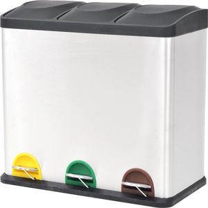 RETRO HOMMIE Recycling Treteimer Edelstahl 54 L,Robustheit Material 555526