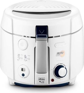 Delonghi F38436 Fritteuse, Kunststoffgehäuse, 1800 Watt, herausnehmbarer 1,5 l Ölbehälter, Coolwall, Timer, Farbe: Weiß/Grau