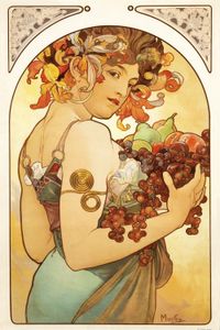 Alphonse Mucha XXL Poster - Früchte, 1897 (120 x 80 cm)