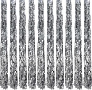 Oblique Unique 10x Lametta Weihnachten Fasching Karneval Party Feier Silberhochzeit Deko - silber