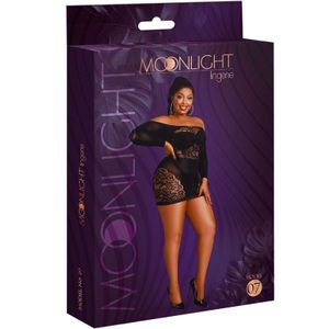 Moonlight - Langärmeliges Kleid Modell 7 Schwarz Übergrösse