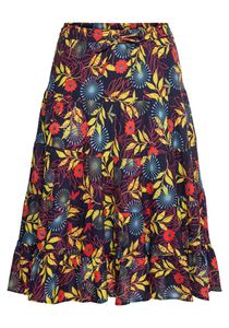 sheego by Joe Browns Damen Große Größen Stufenrock mit Alloverdruck, in Schlupfform Volantrock Citywear feminin - bedruckt