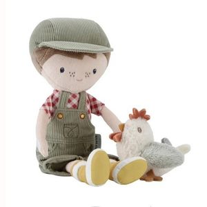 Little Dutch Kuschelpuppe Bauer Jim mit Huhn – 35 cm