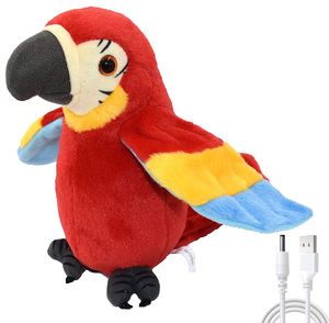Sprechender Papagei Plüsch-Spielzeug, Tanzender Papagei Singender Kaktus, Papagei Plüsch-Puppe, Plüsch-Puppe mit USB-Ladekabel Wiederaufladbar für Babys