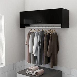 Prolenta Premium - Šatníková skriňa čierna 100x32,5x35 cm materiál na báze dreva