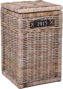 VIVANNO Wäschetruhe Rattan MIA Kasten, Natur geflochten - 40x40x65 cm